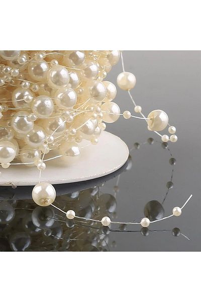 PASAMİA Ribbon Pearl Beads with Fish Tape (1 Meter)