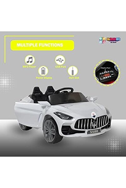 ALBADER , Luxury Maserati Ride On Car with 2 Motors, 12V Battery With Remote Control, Ride On Car