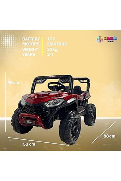 ALBADER Electric Ride On Car Buggy Jeep, Ride on Toys for Big Kids With 12V Battery, 2 Motors