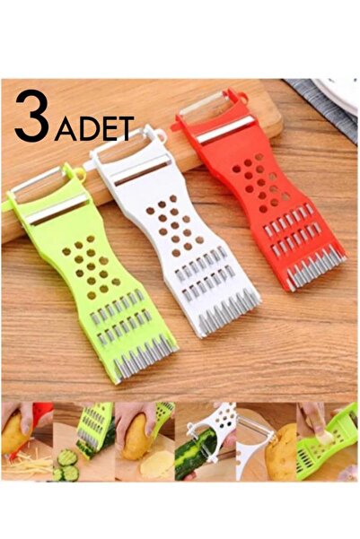 abnturk 3 Adet 6 Fonksiyonlu Rende Soyacak Set Jülyen Soyacak Rende Şekilli M...