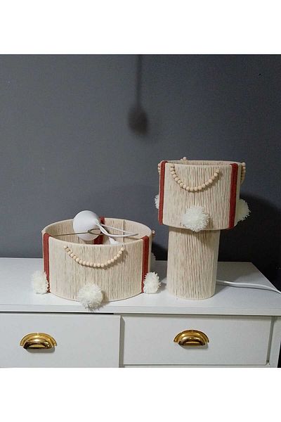 poplinhome Makrome Ip Chandelier - Lampshade Set for Babies and Children