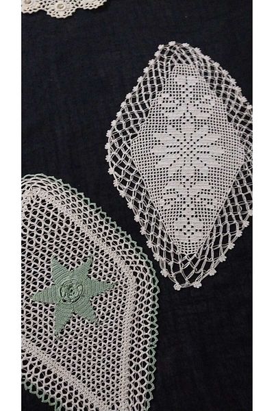 Papatyam 1 Piece Lace Mesh - 34X21 Coffee Table Cover, 31X19 Vintage Flush Ip
