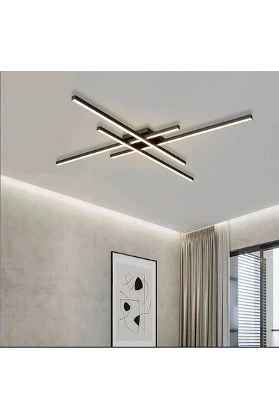 Vonalight 45W Black Led Ceiling - 4000K Light Color, 4*70cm Bar, Plafonier and Lamp Effect