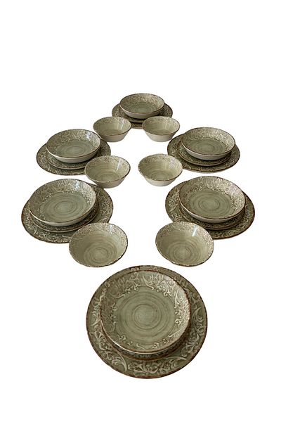 ASLAN ZÜCCACİYE Bambum Lara -26 Pieces Porcelain Brown Set