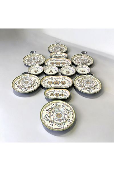 ASLAN ZÜCCACİYE Bambum Lara -26 Pieces Porcelain Brown Set