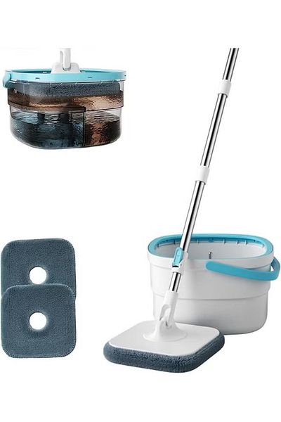 Taimi Spin Mop with Separate Clean Dirty Spinning  for Floor Cleaning with Dry Wet Self Wringing