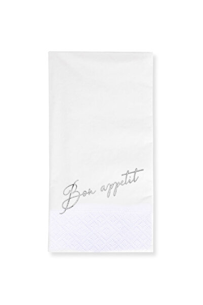 Story مجموعة من 16 منديلًا ورقيًا منقوشًا باللون الأبيض مقاس 40 × 40 سم باللو...