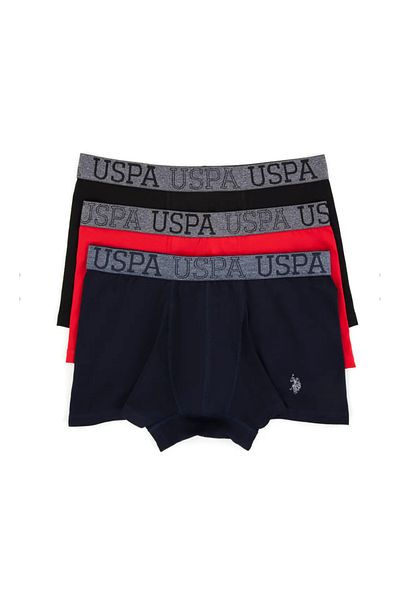 U.S. Polo Assn. Men's Exclusive Uspa Licensed 3-Piece Boxer Set - Red Black Navy