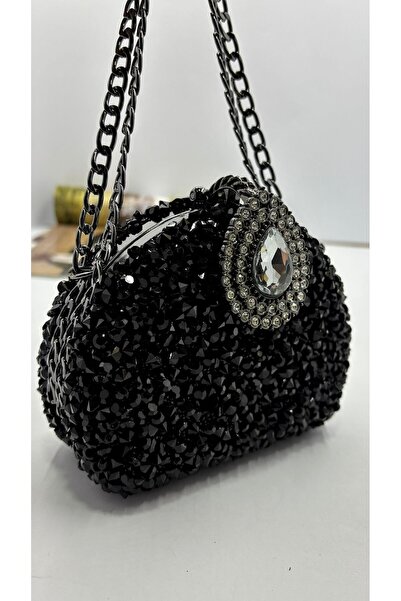 By EDUU Βραδινή τσάντα φορέματος ποιότητας μαύρης πέτρας