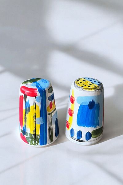 ARİENEL Ceramic Salt & Pepper Shakers |   Nouses |   Set of 2 |   Unique |   Iconic |   Artistic |   Handmade |   Multicolored