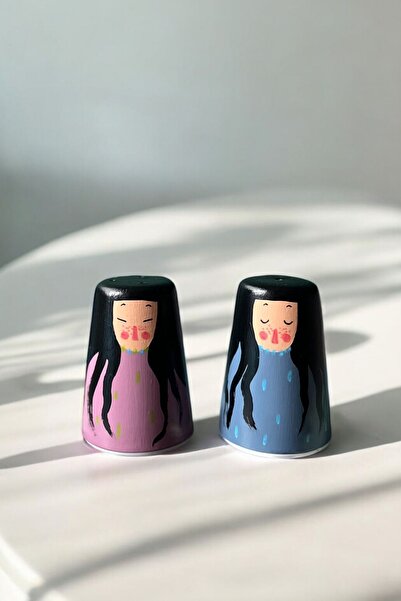 ARİENEL Seramik Tuzluk Ve Biberlik 2'li Set Tomris Ve Milena - El Yapımı