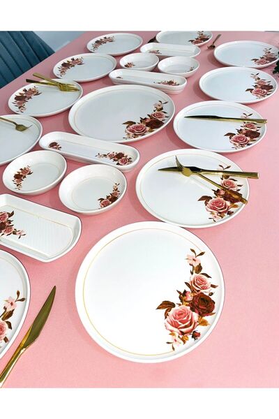 Genel Markalar Pink Rose Model 12 Kişilik 21 Parça Kahvaltı Takımı