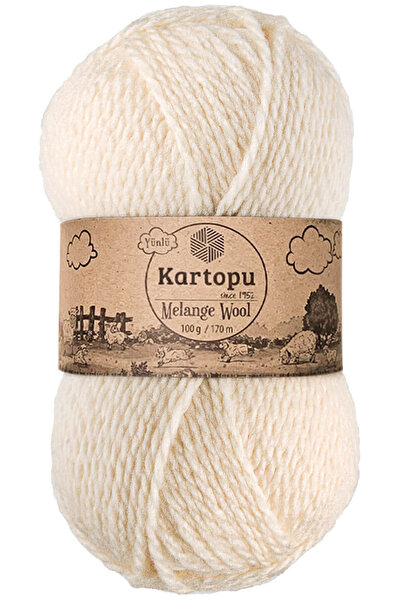 Genel Markalar Melange Wool Yünlü El Örgü Ipi K025 Krem