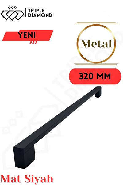 Triple Diamond 320 mm Metal Mat Siyah Çekmece Kulpları Mutfak Dolap Mobilya K...