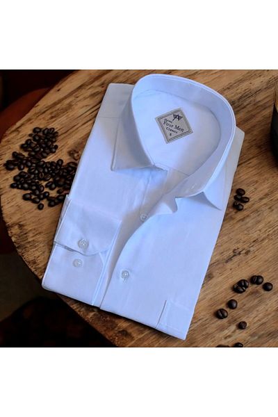 GÖMLEK GALERİSİ Classic Relaxed Fit Straight Long Sleeve Men's Shirt