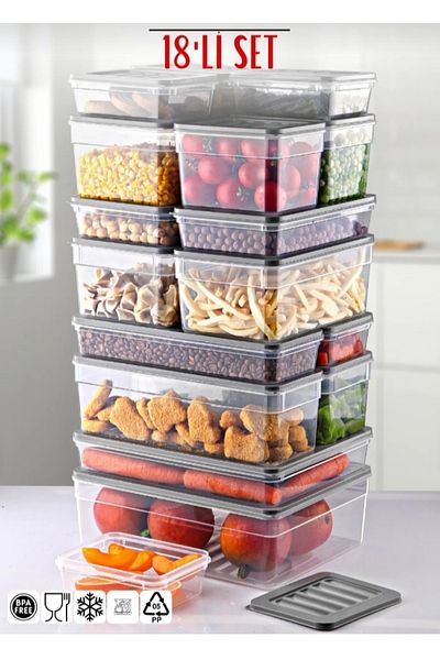 VİZYON Deep Freezer Organizer Storage Container Refrigerator Organizer Set Fridge Organizer