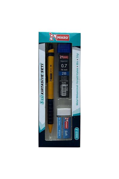 Mikro Eco Series 3-Piece Pen Set - Pen+Eraser+Nib - Mechanical Nib Versatil Pen 0.7 mm - 1 Set
