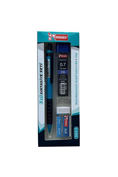 Mikro Eco Series 3-Piece Pen Set - Pen+Eraser+Nib - Mechanical Nib Versatil Pen 0.7 mm - 1 Set