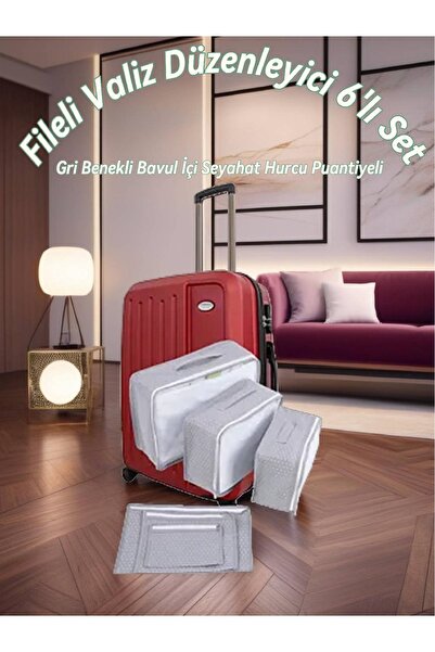 MEDUSHOP Set od 6 organizatora za kofer - torba za pohranu P Tačkasti dezen i