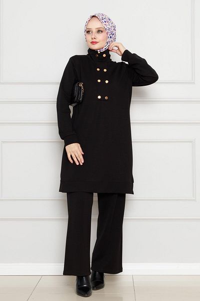Sevitli Set costum dublu negru