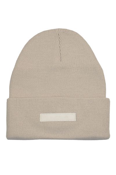 Sofist İstanbul Beige Unisex Beanie Folded Beige Ribbed Knitted Beret