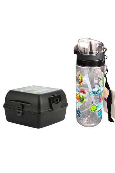 BRAWL STARS Licensed 500ml Water Bottle and Four Compartment Nutrition Bowl Set