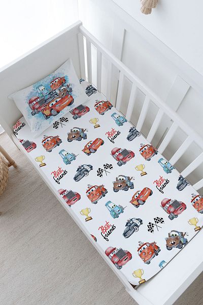 Tuğba Kuğu Mcqueen and Friends - Lightning Patterned Baby Bed Sheet Set