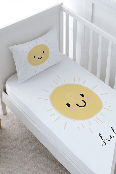 Tuğba Kuğu Baby Size Fitted Sheet Set - Pure Baby Series - Laughing Sun