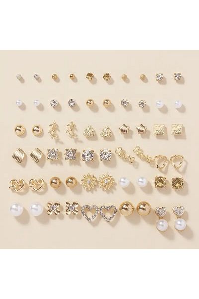 activehandmade 30 Pairs Minimal Earring Set
