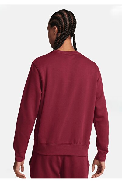 Nike Club Fleece Crew Stack Bordo Erkek Sweatshirt