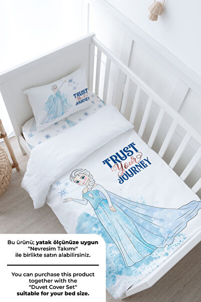 Tuğba Kuğu Bebek Boy Lastikli Çarşaf Seti - Cartoon Serisi - Elsa