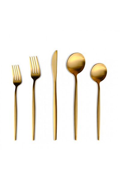 Karaca Orion Matte Gold 12-Personen 60-Teiliges Besteckset