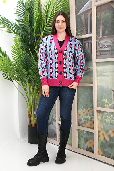 02Lady Fashion CARDIGAN OVERSIZE DIN TRICOT CU DETALII DIN TRICOT MOALE ȘI BUTOANE