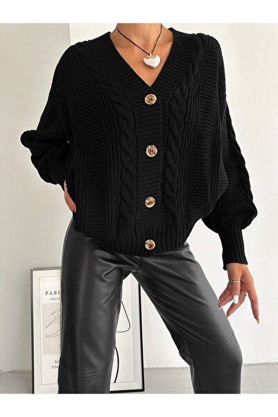 02Lady Fashion Women's 4 Button Knitwear Cardigan