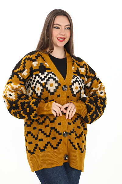 02Lady Fashion πλεκτή ζακέτα με λεπτομέρειες με κουμπιά