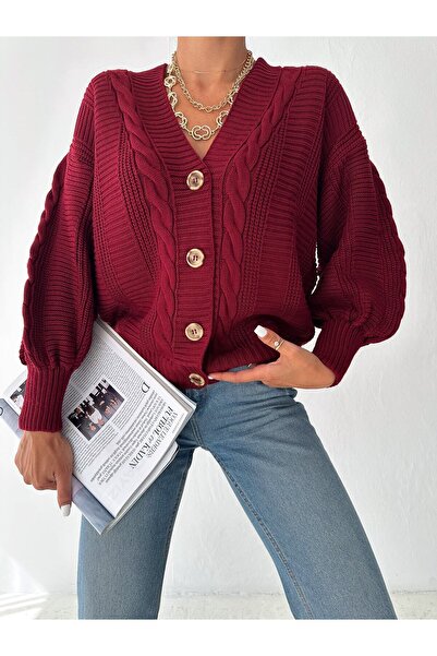 02Lady Fashion Cardigan tricot cu 4 nasturi pentru femei