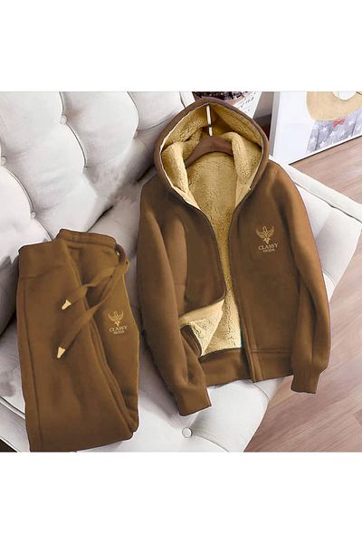 Classy 2-Piece Tracksuit Set - Nakiş Hooded Tracksuit Set - 3 Thread Raster Welsoft Sleeves Excluded