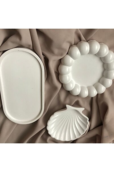 aksenbirstore Dekoratif Tabak 3’lü Oval & Baloncuk Set