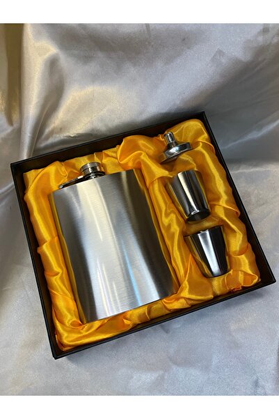 Ephesus Hediyelik Çelik Viski Set Viski Matara Bardak