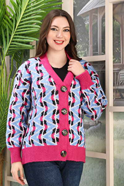 02Lady Fashion CARDIGAN OVERSIZE DIN TRICOT CU DETALII DIN TRICOT MOALE ȘI BUTOANE