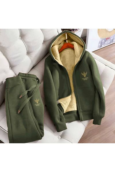 Classy 2-Piece Tracksuit Set - Nakiş Hooded Tracksuit Set - 3 Thread Raster Welsoft Sleeves Excluded