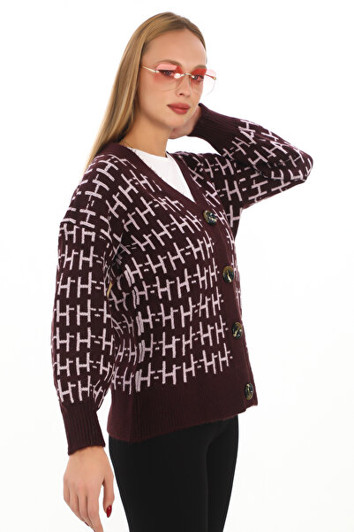 02Lady Fashion CARDIGAN OVERSIZE DIN TRICOT CU DETALII DIN TRICOT MOALE ȘI BUTOANE