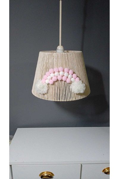 poplinhome Children's Room Makrome Chandelier Baby Room Ecru Makrome Chandelier