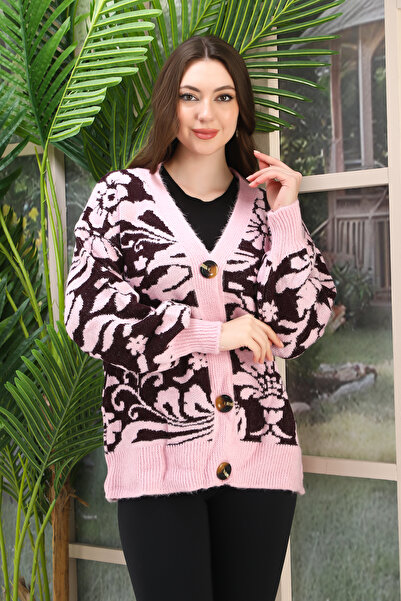 02Lady Fashion OVERSIZE ΜΑΛΑΚΟ ΠΛΕΚΤΟ ΠΛΕΚΤΟ ΖΑΚΑΚΙ ΜΕ ΛΕΠΤΟΜΕΡΗ ΚΟΥΜΠΙΑ