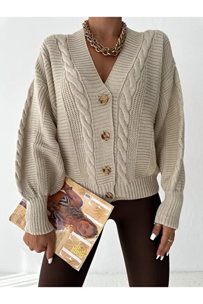 02Lady Fashion Women's 4 Button Knitwear Cardigan