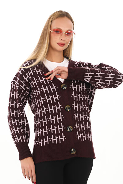 02Lady Fashion CARDIGAN OVERSIZE DIN TRICOT CU DETALII DIN TRICOT MOALE ȘI BUTOANE