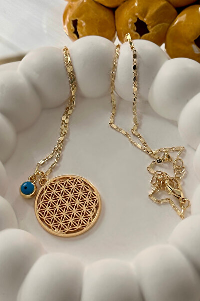 Trendy Butik Nazar Detaylı Yaşam Çiçeği Kolye