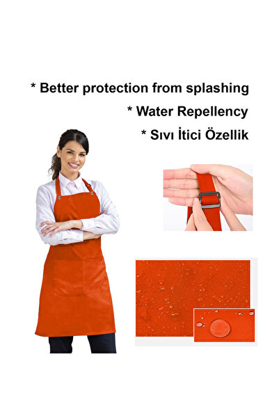 Lessa Home Ayar Askılı Duck Kumaştan Şef Önlüğü Garson Kafe Aşçı Barista Unis...