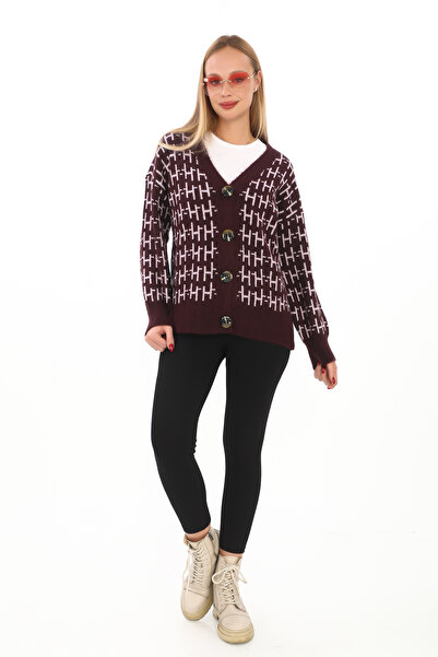 02Lady Fashion CARDIGAN OVERSIZE DIN TRICOT CU DETALII DIN TRICOT MOALE ȘI BUTOANE