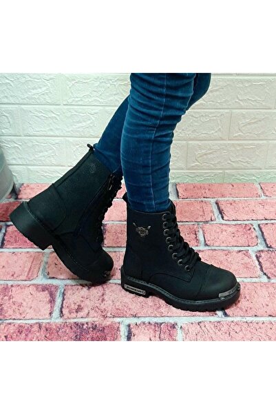 Hammer Jack Hammerjack 17600.f Siyah Renk Hakiki Deri Fermuarlı Bağacaklı Erkek Çocuk Bot